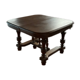 Table ancienne carrée extensible pieds sculptés à relooker / peindre