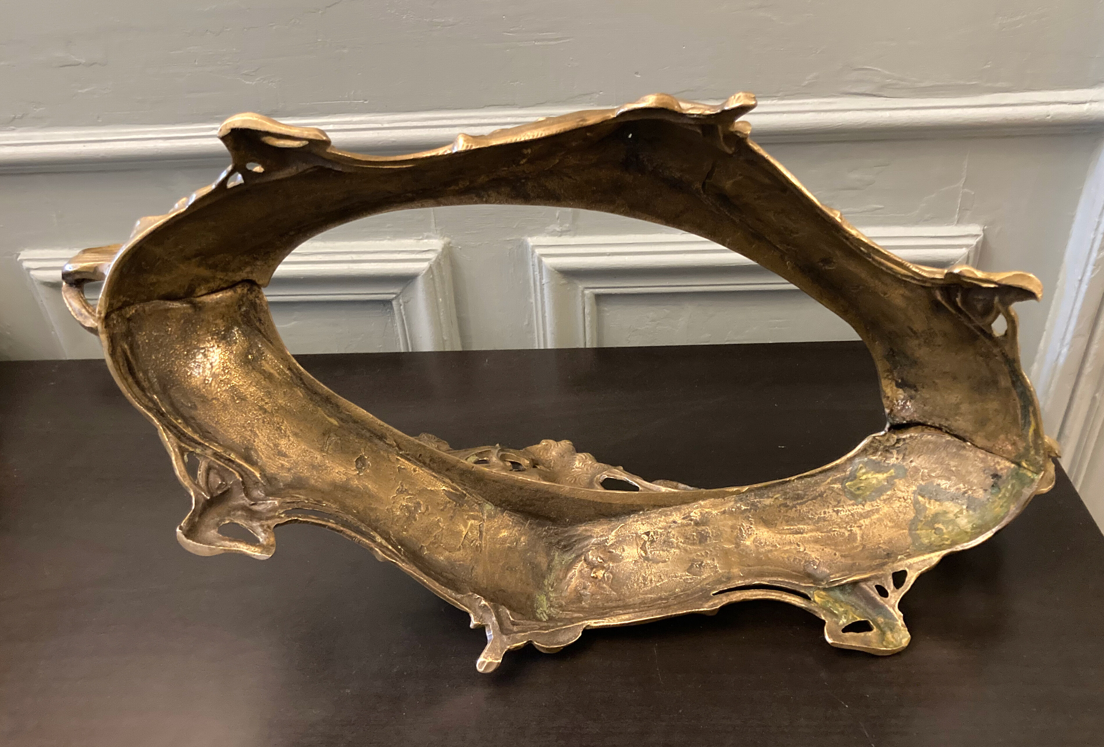 Large planter in gilded bronze Art nouvelles