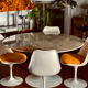 Tulip Knoll Table Saarinen + 4 chairs – Vintage design – Calacatta marble