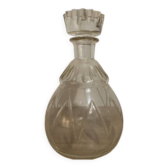 Superb old faceted liquor carafe