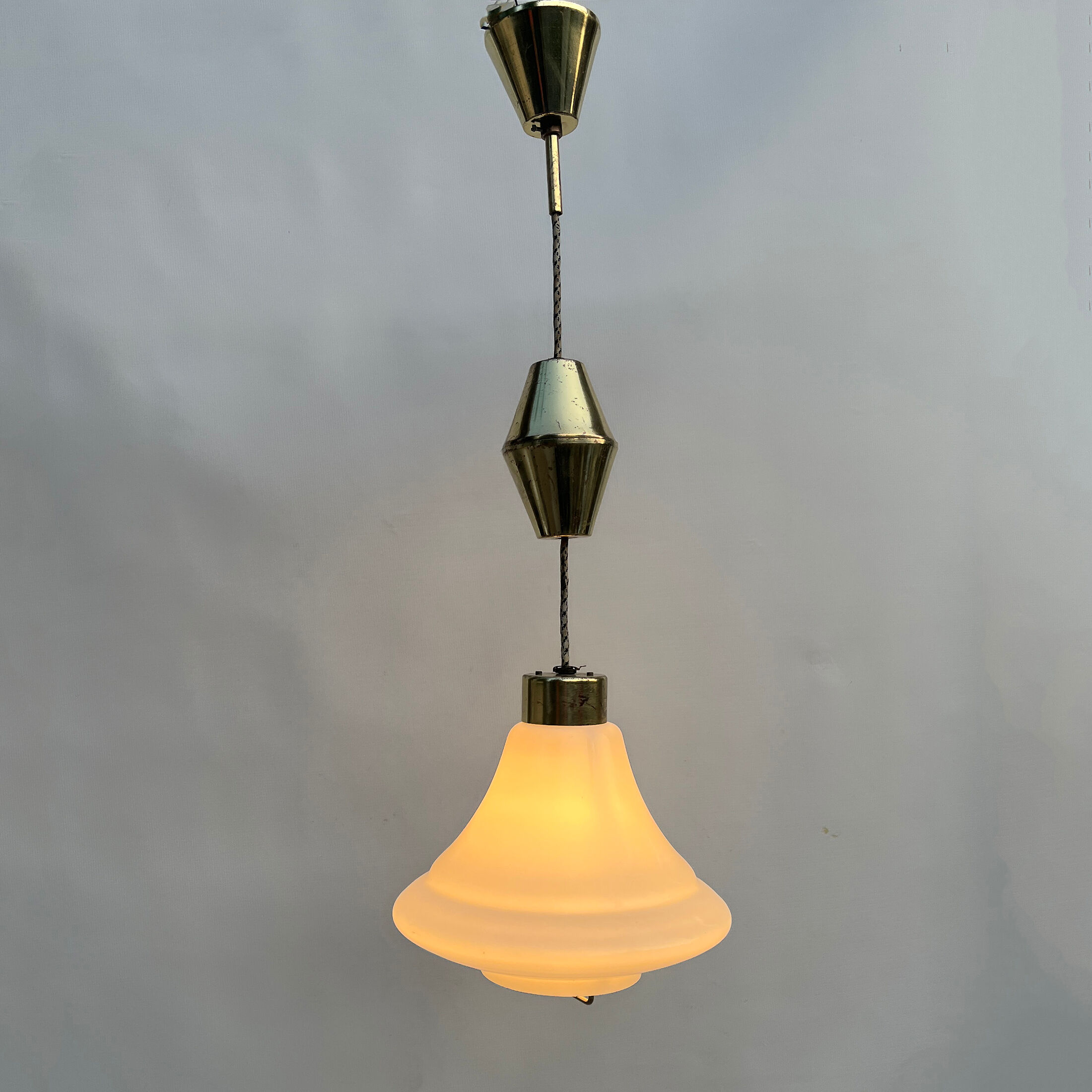 Hanging lamp, Kamenický Šenov, Czechoslovakia, 1950s