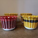 Set of 4 vintage scoubidou vases
