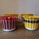 Lot de 4 vases en scoubidou vintage