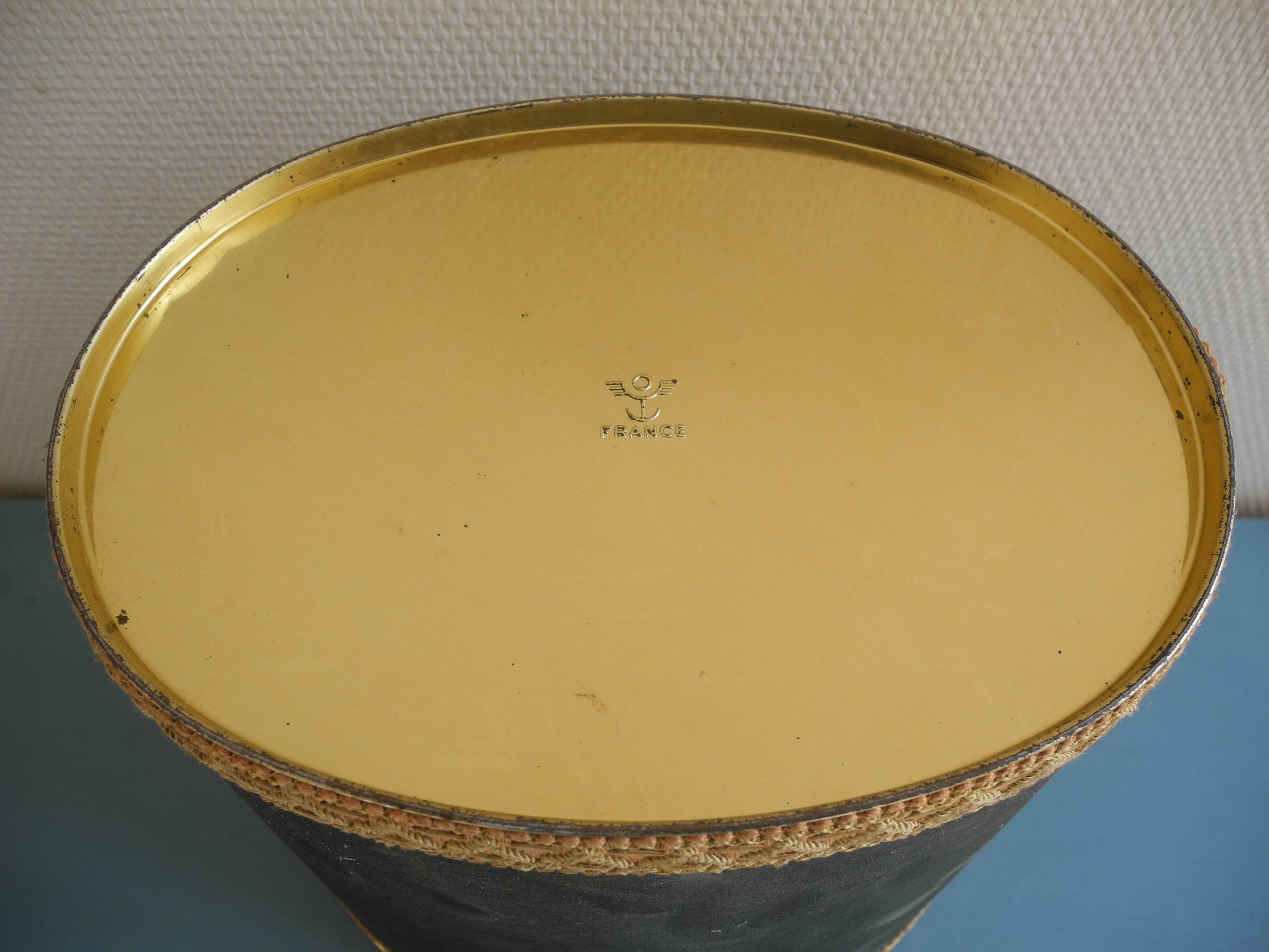 vintage velvet waste paper basket Massilly