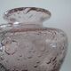 Biot candle holder vase in powder pink blown bubble glass.