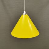 Small cone-shaped lamp in beautiful yellow lacquer finish.