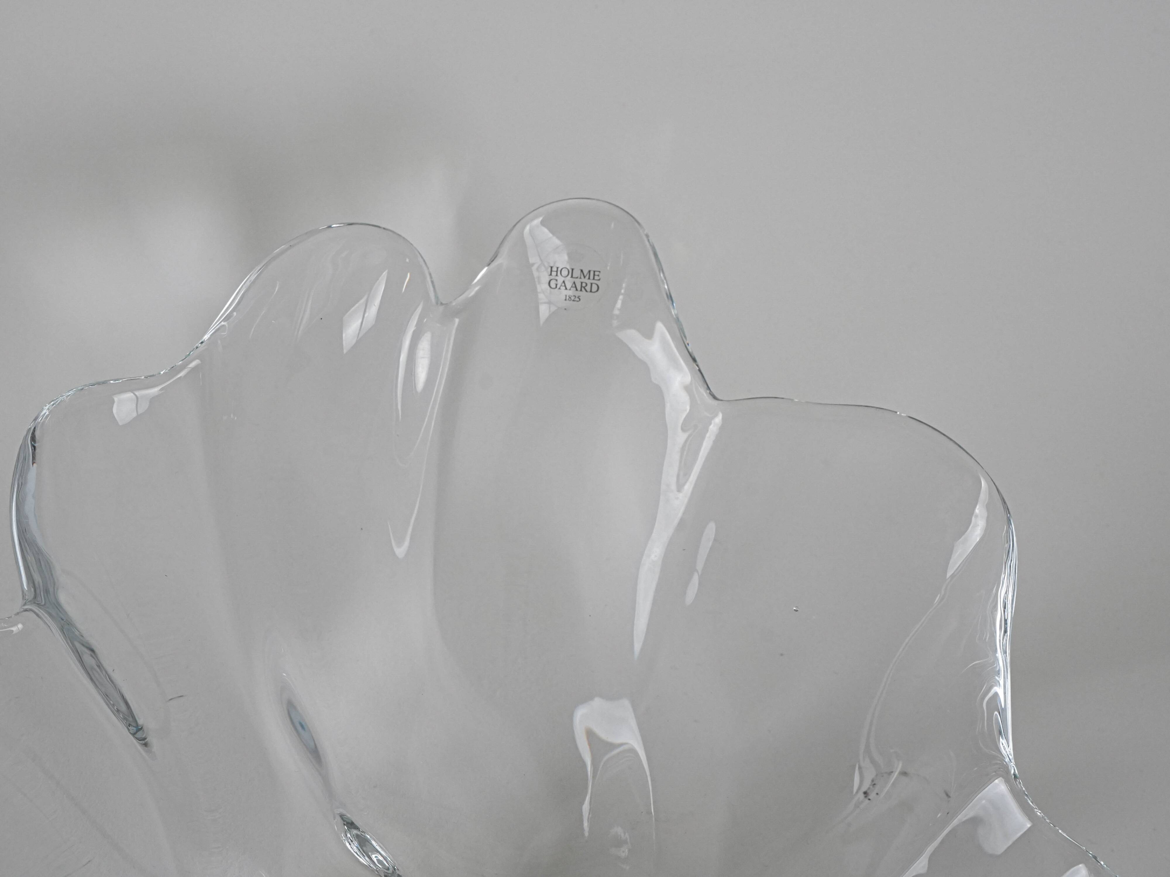 Plat danois en verre par Holmegaard, années 1970