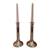 Silver metal candle holders