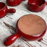 Enamelled ceramic fondue pots
