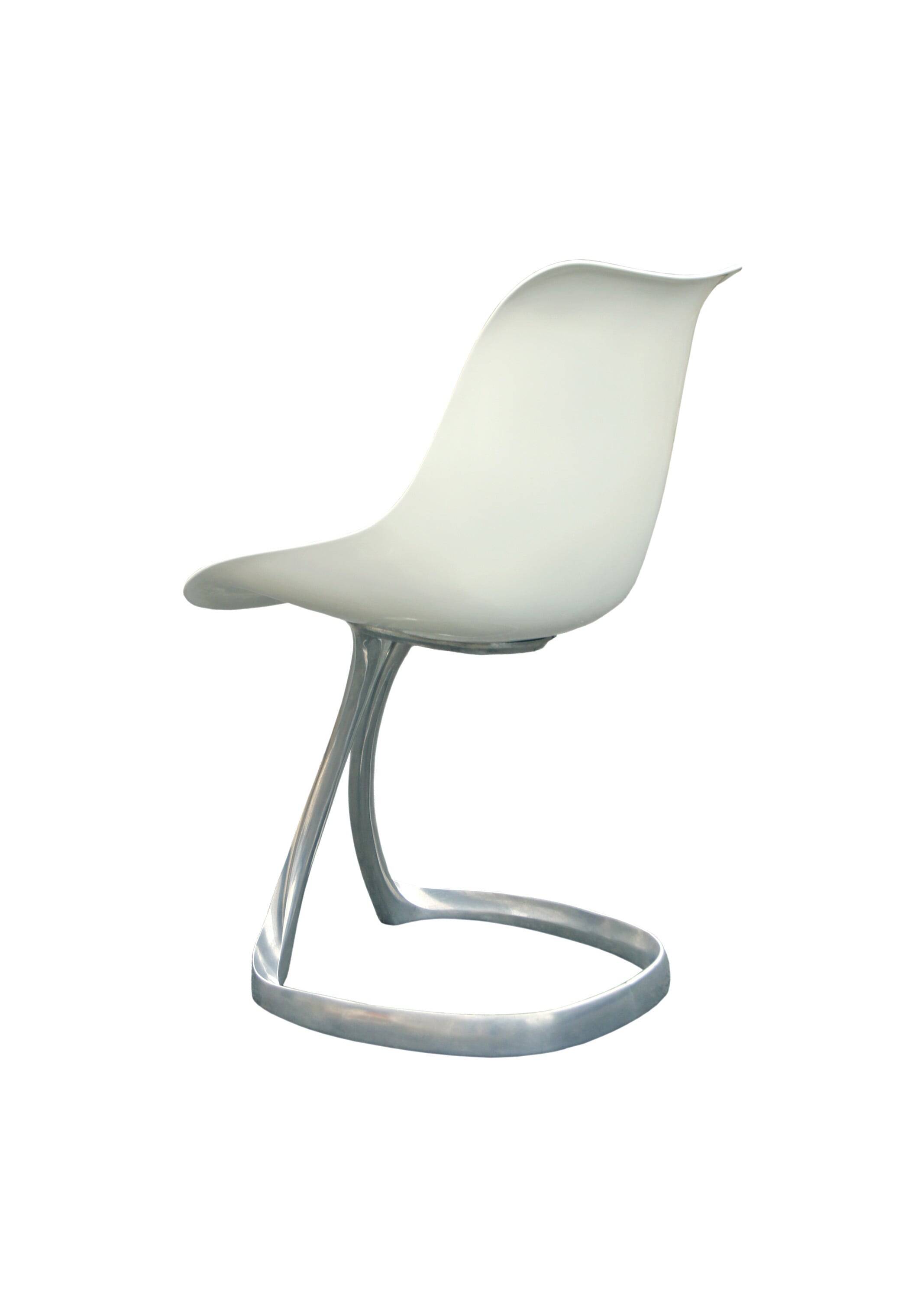 Set of 4 chairs by Michel Charron, organic design, 1970s