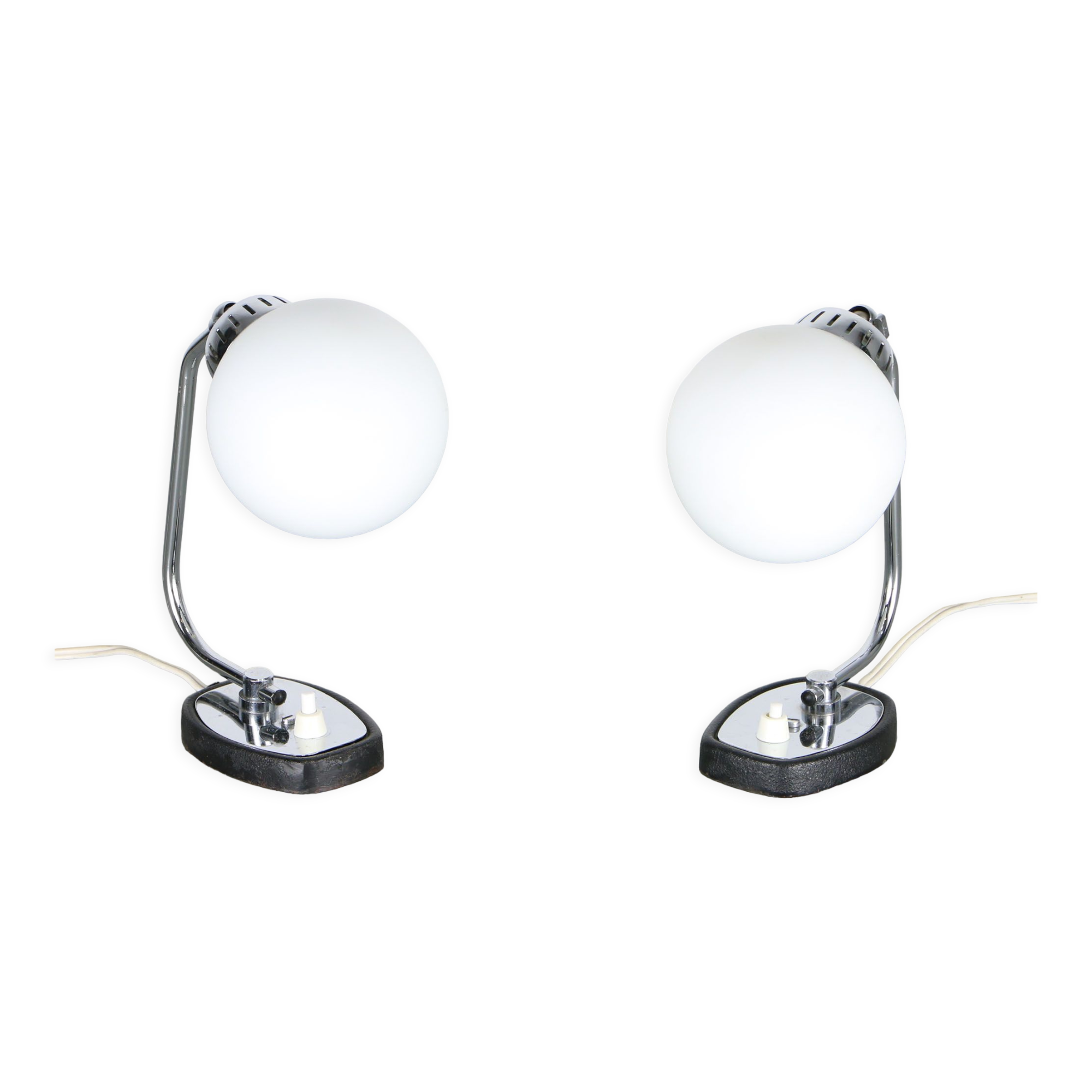 Lampes de chevet chromées italiennes vintage