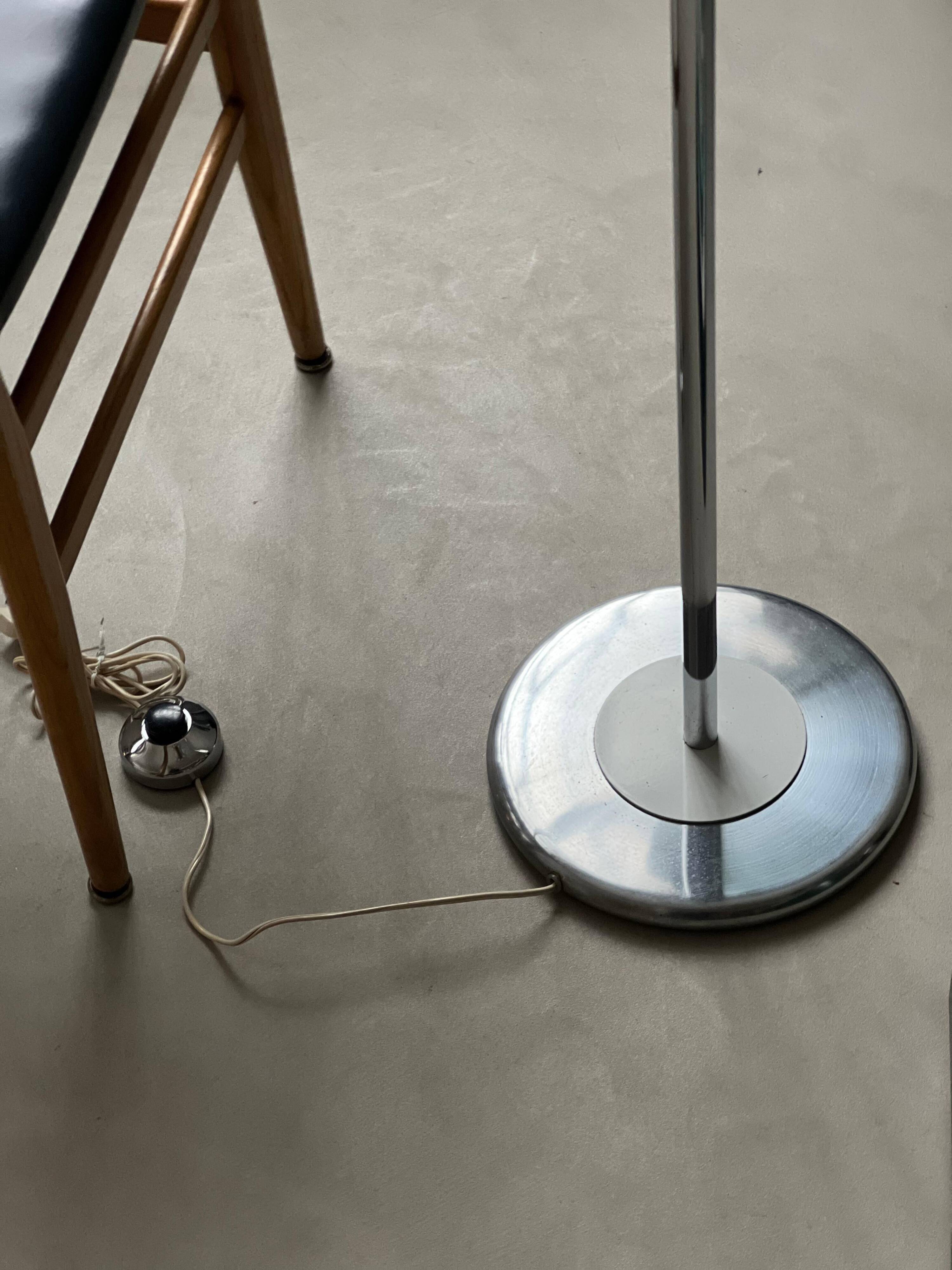 Mid-Century Decorative Floor Lamp in Chromed Metal with Diamond Shaped Shades