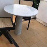Circular Carrara marble dining table