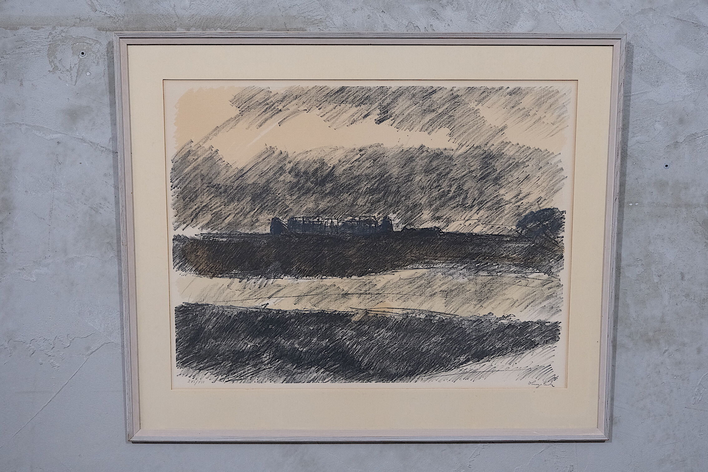 Original Lithograph by listed Swedish Artist Hugo Zuhr, Signed, 1960's