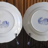 Set of 2 Sarreguemines porcelain collector's plates from the 70s
