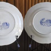 Set of 2 Sarreguemines porcelain collector's plates from the 70s