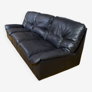 Full Grain Leather Sofa by Gérard Guermonprez 1980