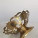 Vintage Brass Pedestal Bowl: Floral Motif, Red Blue Green Painted
