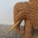 Side table or end table "elephant" in rattan, wicker, 1960s 70s