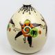 Art Deco vase Orchies, enamels on crackled background, stylised flowers