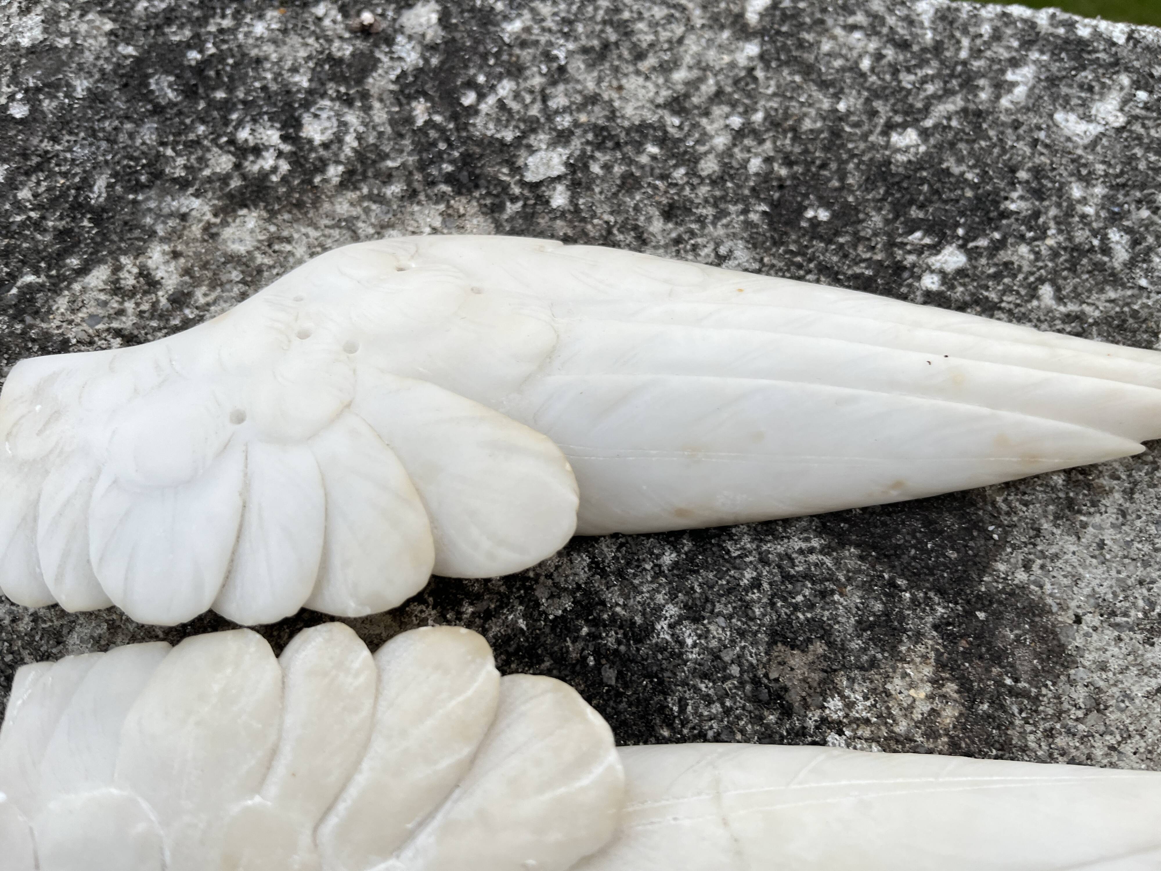 Alabaster sculpture – Psyche revived by Cupid’s kiss – after An