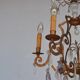 Lustre pampilles doré époque fin XIXème 6 feux