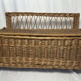 Vintage rattan chest bench child circa 1960