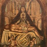 Peinture ancienne Pieta ou Vierge de las Angustias de Grenade XVIIe