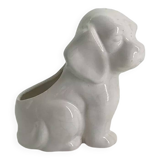 Vintage white porcelain dog planter