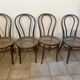 Set of 4 Authentic Thonet Chairs No. 18 – Bent Wood and Rattan
