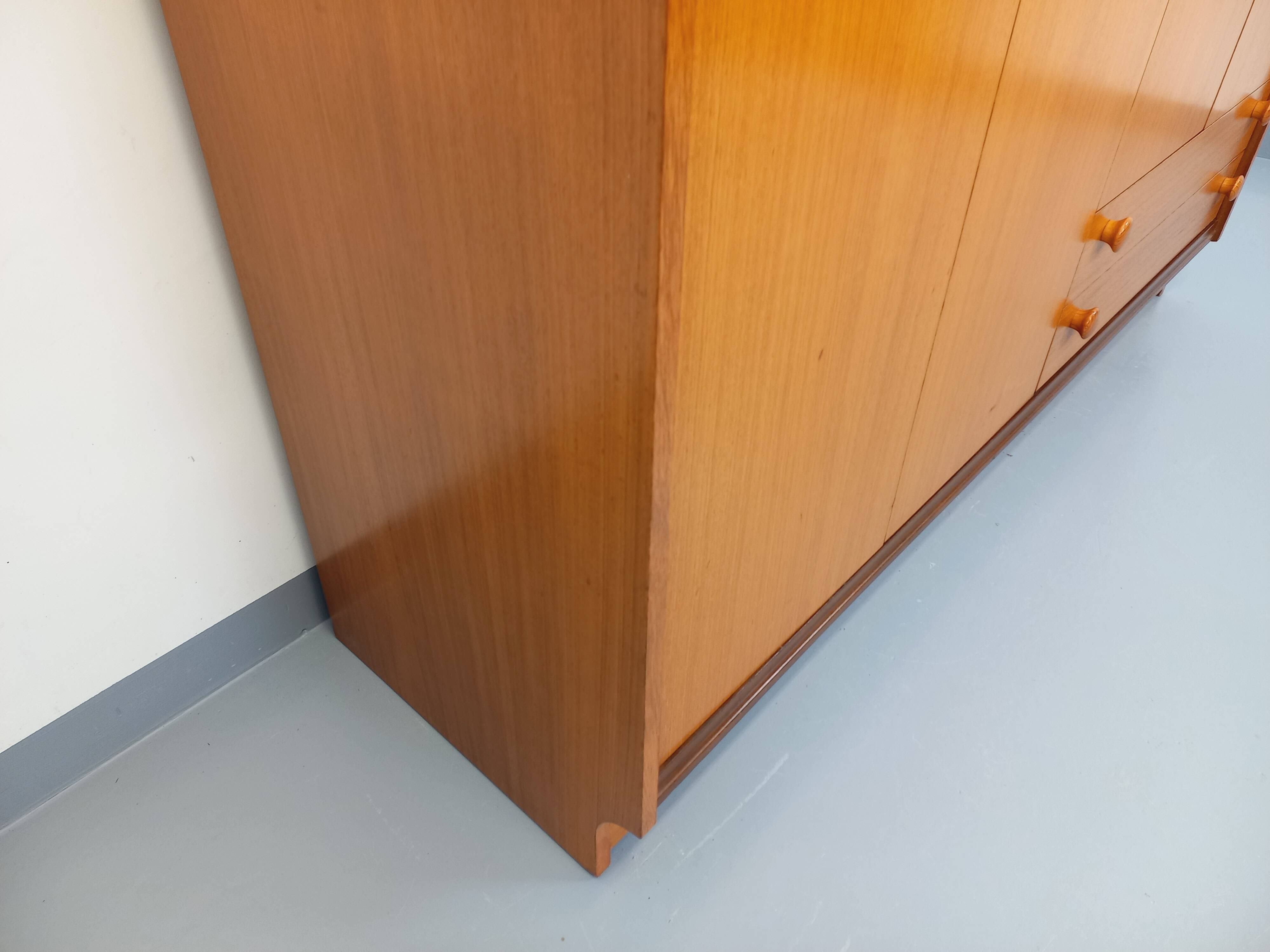 Vintage modernist teak and walnut wardrobe from the 60s and 70s
