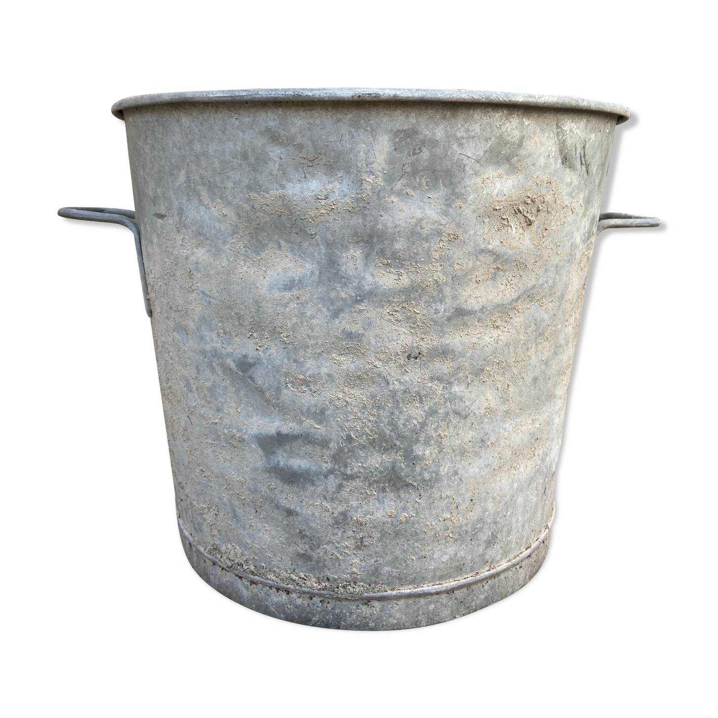 Vintage galvanized zinc basin