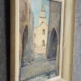 René Ricard: Figurative watercolor depicting an architectural view