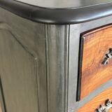 Curved patinated chest of drawers