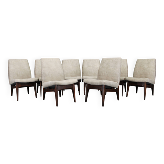 8 chaises de salle à manger restaurées, années 1970, Tchécoslovaquie