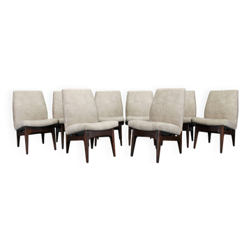 1970s Set of Eight Restored Dining Chairs, Czechoslovakia