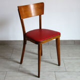 Vintage red skaï bistro chair