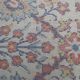 Old small wool carpet / oriental decoration sand blue / red 130x63cm