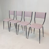 Set of 4 Italian Metal Dining Chairs, 1960's