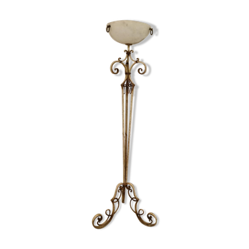 Lampadaire tripode années 40 en fer forgé