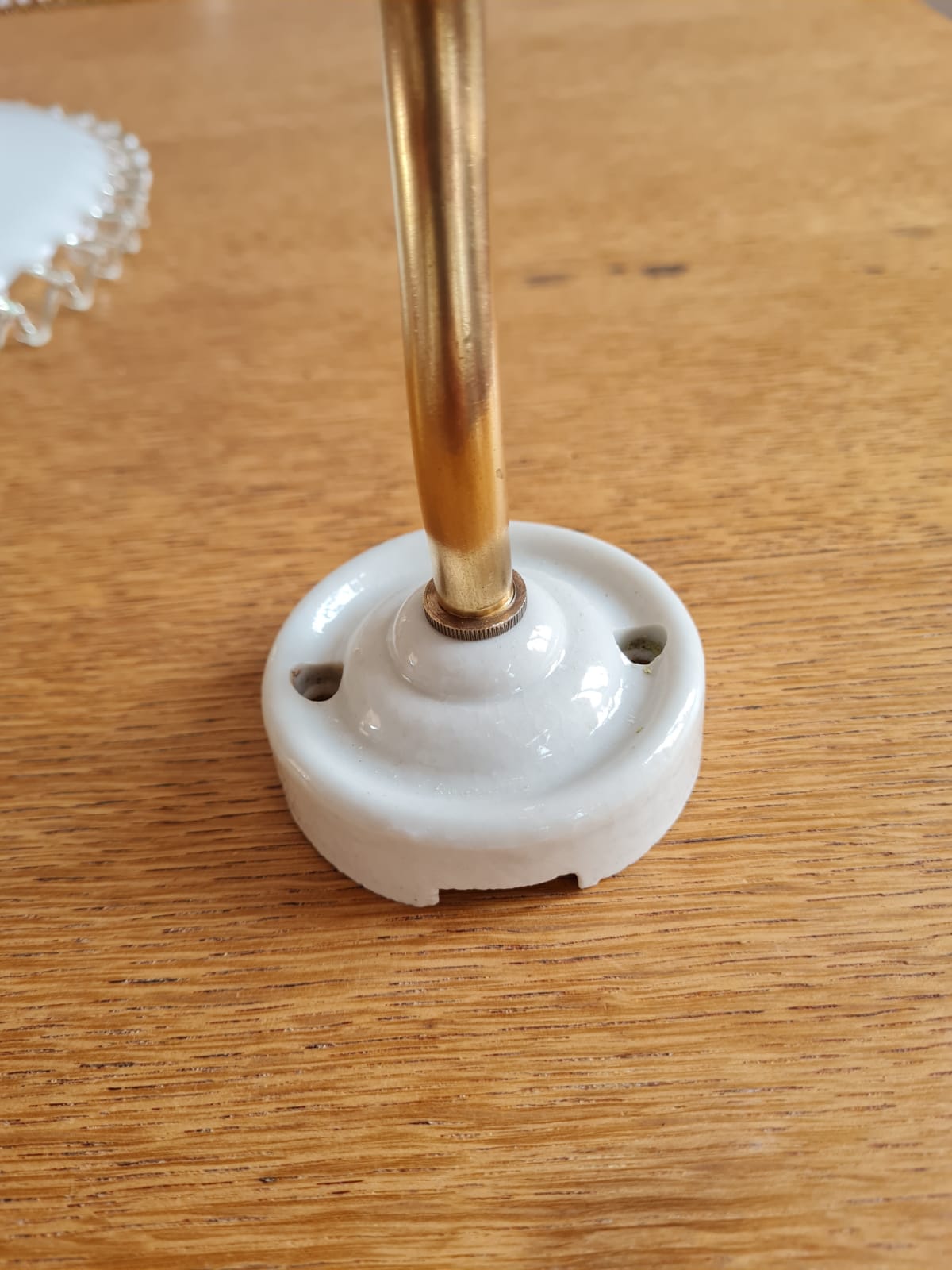 Pair of opaline wall lamps