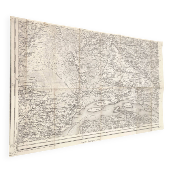 Carte ancienne estuaire Loire St Nazaire fin XIXème