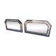 Pair of vintage 1930s Art Deco chrome-plated metal mirrors - 103 x 60 cm