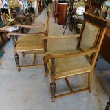 Pair of solid cedar armchairs from the end of the 19th century