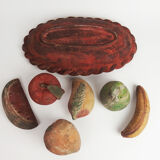 Basket and terracotta fruit