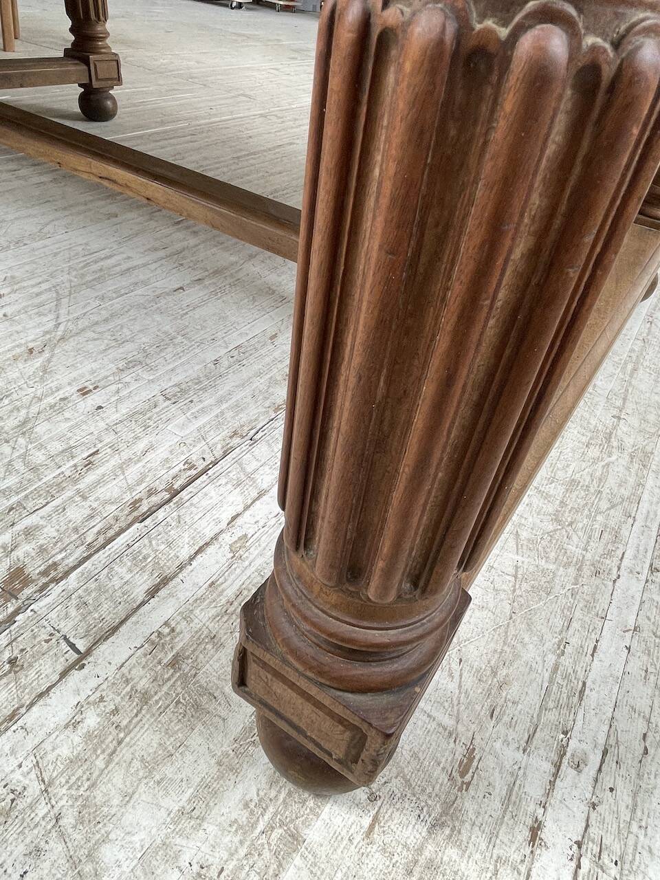 Solid walnut farmhouse castle table 1900 XXL