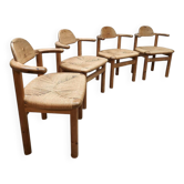 Chaises de salle à manger en papercord vintage Rainer Daumiller Hirtshals Savværk