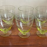 6 glasses yellow to orangeade