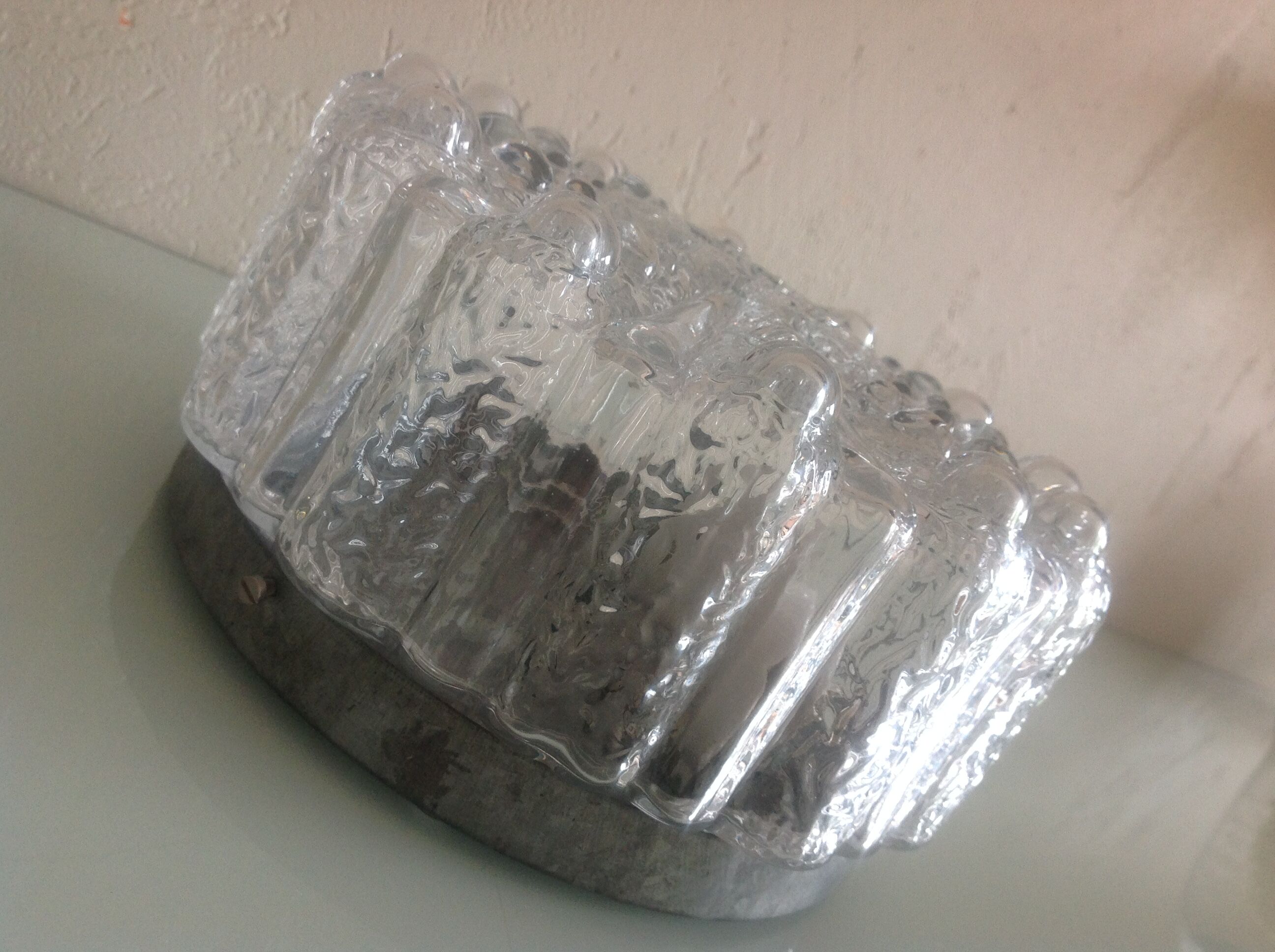 Bulled glass ceiling lamp, vintage 60/70s