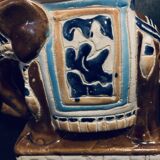 Indian decorative ceramic elephant ashtray 16cm old vintage India